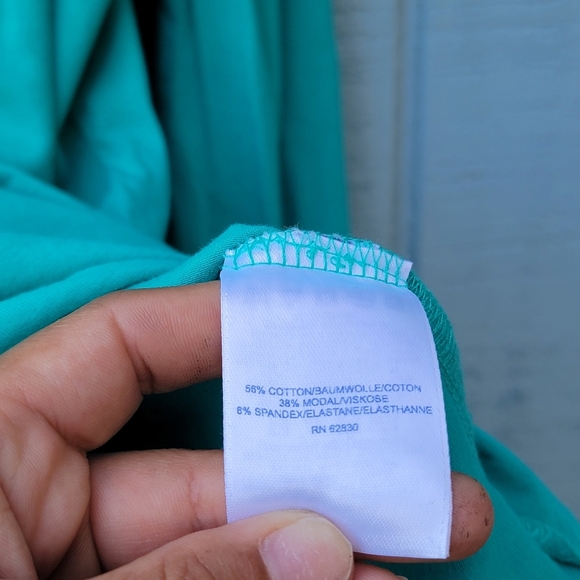 Lands End Skimmer Turtleneck Shaped Fit Cotton Modal sz XL Teal Seafoam - Picture 5 of 9